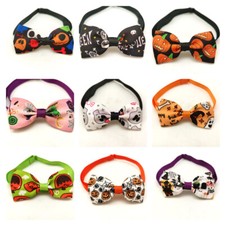 UP TO 15PCS Pet Dog Cat Puppy Bow Ties Bowties Collar Halloween Festival RANDOM