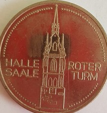 ddr gedenkm&uuml;nzen  Halle/Saale  roter Turm  Neusilber