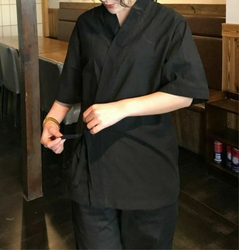 Happi Sushi Chef Coat Serving Short Kimono Sushi Chef Jacket Hotel Uniform Hot - Picture 2 of 10