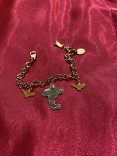 Vintage Disney Aladdin Charm Bracelet - Magic Lamps and Enamel Acrylic Genie
