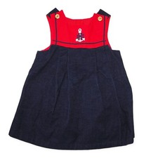 Little Bitty Vintage Nautical Anchor Sailor Dress Red / Navy Toddler 2T