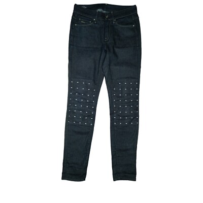 G-Star 3301 MS High Skinny Wmn Jeans Trousers Stretch 34 S W26 L30 D. Blue Embroidery
