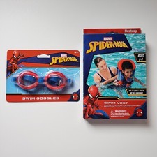 Bestway Marvel Spiderman Inflatable Swim Vest Ages 3-6 And Goggles Pool Toy 