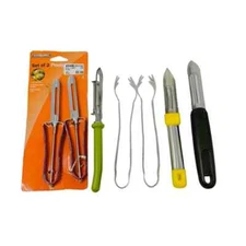 7 Pcs Proctor Silex and Assorted Vegetable Peeler Stainless & Sugar Cube Tongs