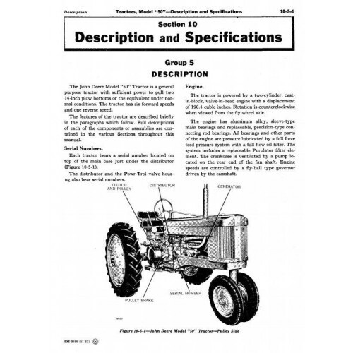 JOHN DEERE SERVICE MANUAL FOR MODEL 50, 520, 530 SERIES TRACTORS PDF ON USB - Picture 3 of 5