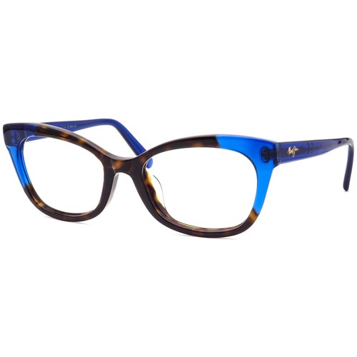 Maui Jim Sunglasses Frame Only MJ 759-68 Jim Ilima Havana/Blue CatEye Italy 53mm - Picture 3 of 6