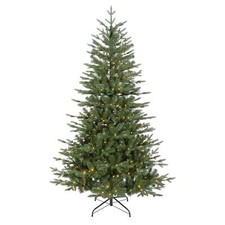 Hinged Christmas Tree, Pre-Lit 5ft, Warm White LED Lights & PE/PVC Tips