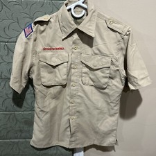 Vented Microfiber Poly Boy Scout BSA UNIFORM SHIRT Youth Large New Style I86