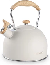 2.5 L Stainless Steel Whistling Tea Kettle Folding Handle Stove Top Teapot