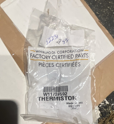 Whirlpool Thermistor Model W11724692 MPN W11724692 Factory Certified