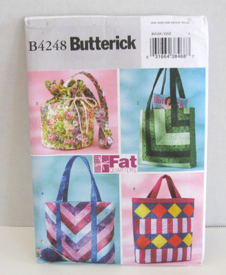 Butterick 4248 Fat Quarter Bags or Totes w/Straps  in Four Styles Pattern Uncut