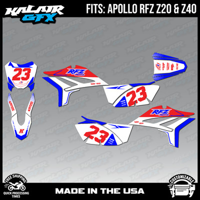 Graphics Kit for Apollo Z20 Z40(RFZ Z 20 40) Evader Series - Red Blue