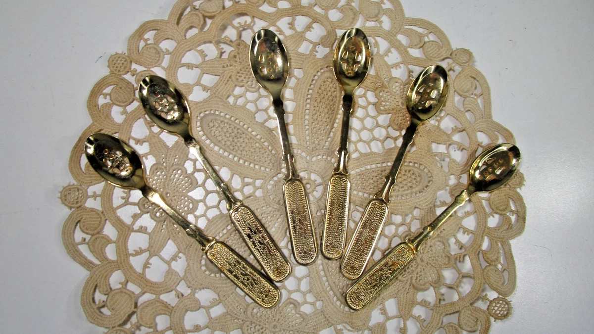 Gold Demitasse Spoons In Collectible Flatware & Silverware for