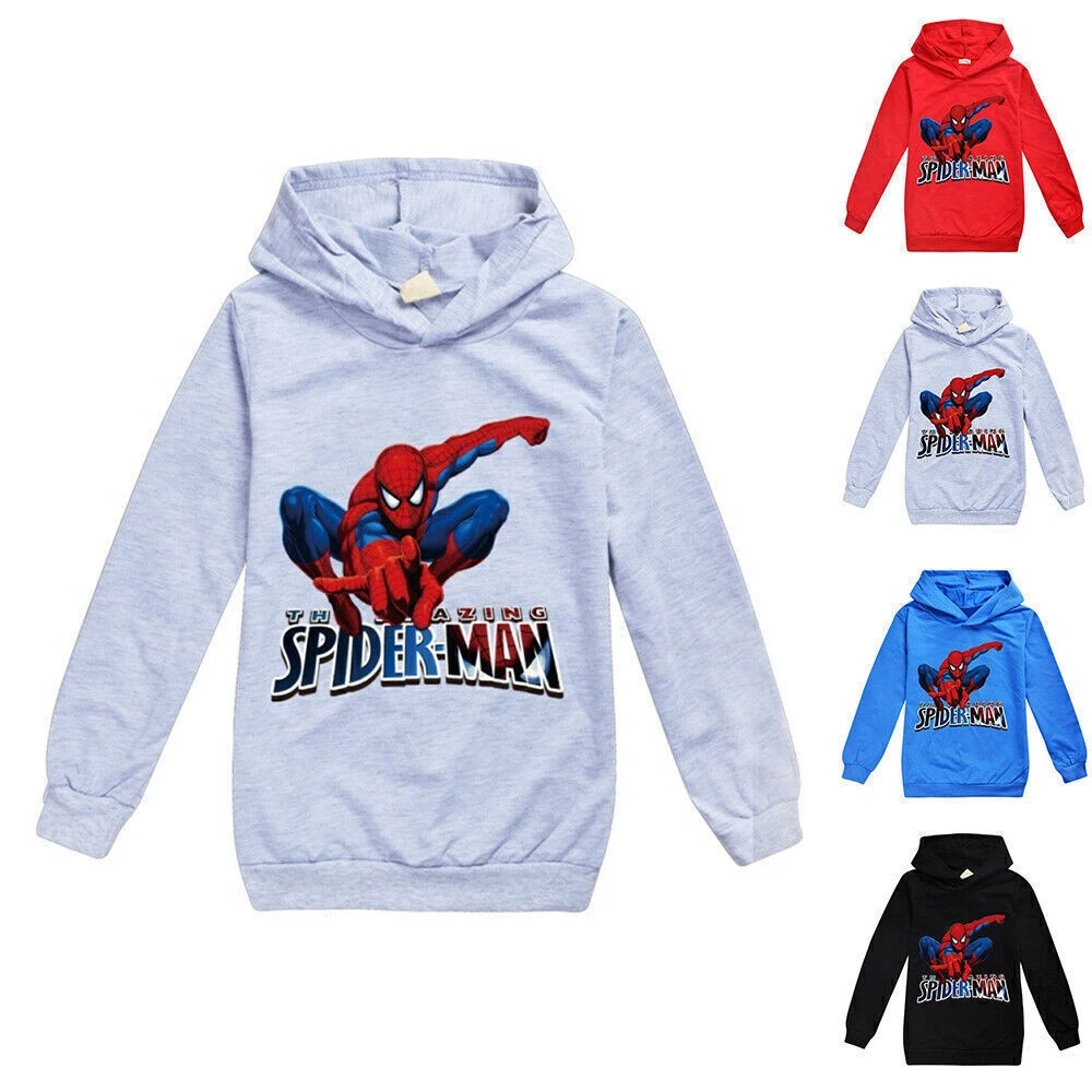 VETEMENTS ��Spider Man Felpa con Cappuccio per Ragazze Ragazzi Felpa con Cappuccio Pullover Abbigliamento