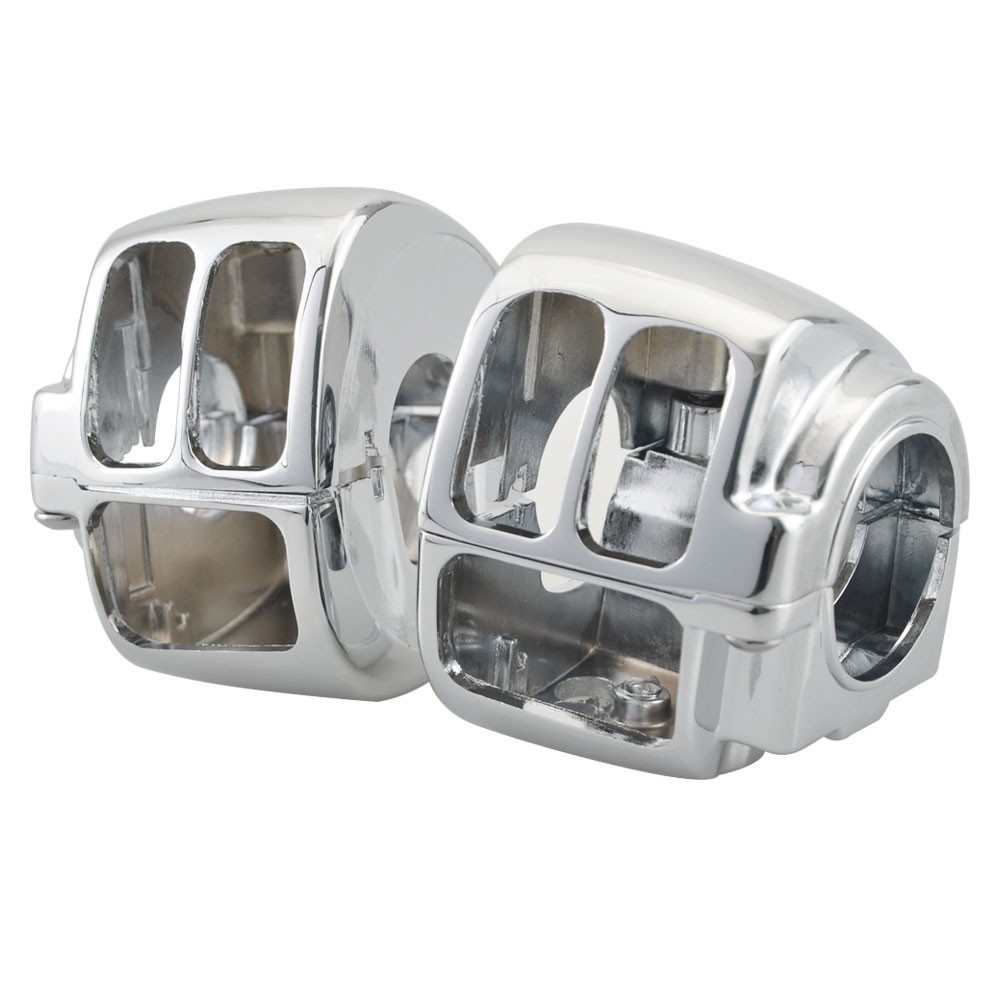 Chrome Hand Control Switch Housing Covers For Harley Sportster 1200 Softail Dyna