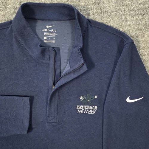 Nike Disney Vacation Club Member Pullover XL Blue Mickey Mouse Dri Fit 1/4 Zip