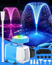 3 in 1 Pond Filter Fountain Pump RGB Lights 660GPH Submersible Water Pump