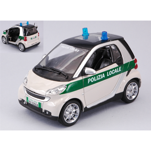 Smart Fortwo 2007 Polizia Locale 1:24 New Ray Forze Dell'ordine -D- Neues Modell-image