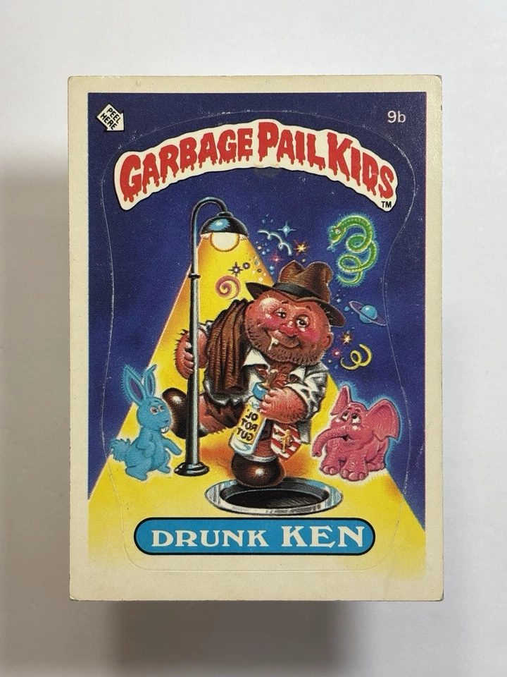 1985 Topps Garbage Pail Kids GPK - Series 1 #9b DRUNK KEN -Matte (VG) See PICS! - Image 3 of 4