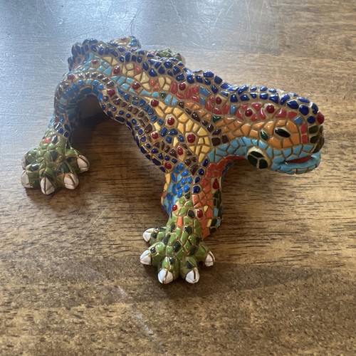 Mosaic 4" Art Lizard Antoni Gaudi Park Guell Barcelona Hand Painted - FROM SPAIN