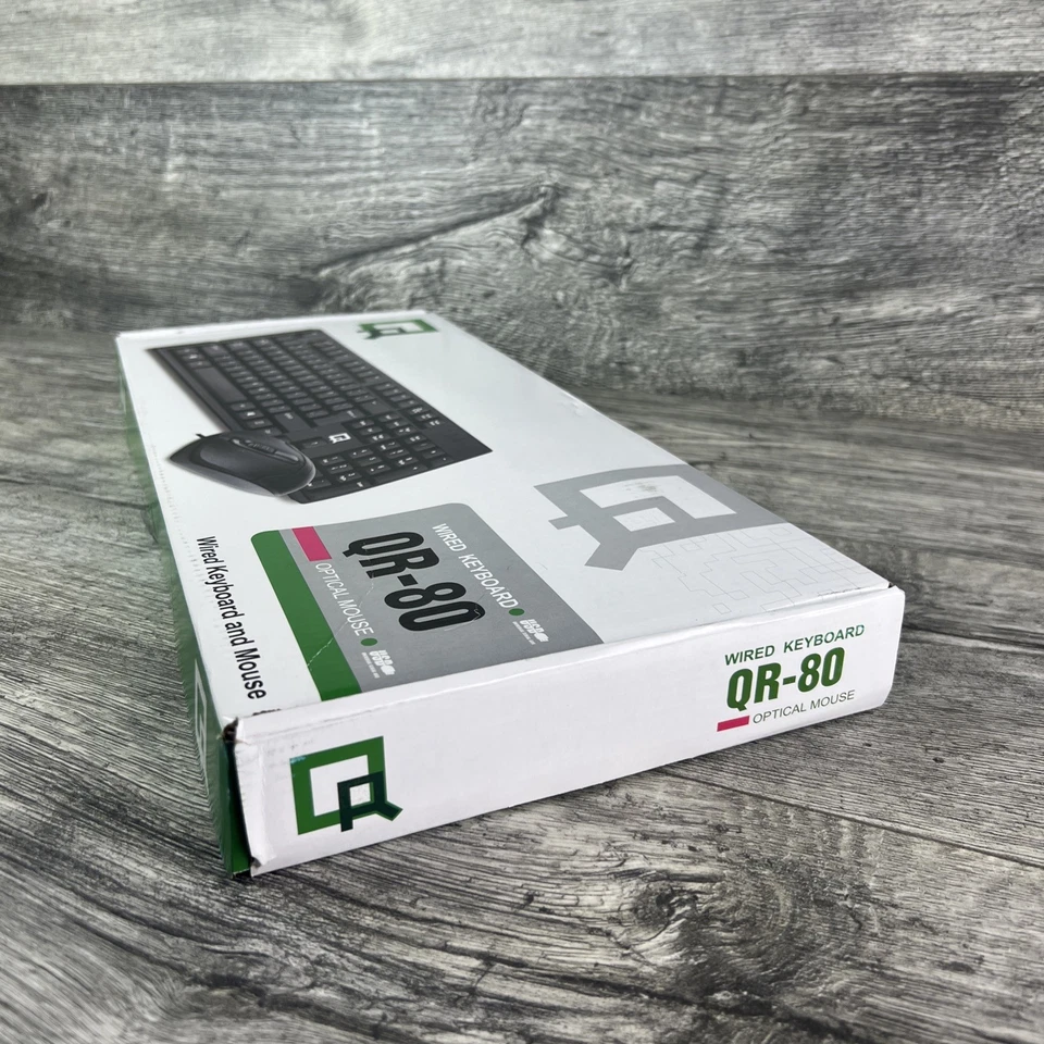 QR-80 Wired Keyboard With Wired Optical Mouse Black NEW - Image 3 of 4