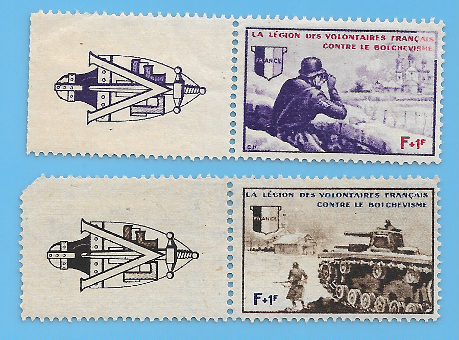 French Legion 1941 Germany Third Reich Soldiers F+1f Stamp Lot WW2 ERA #90