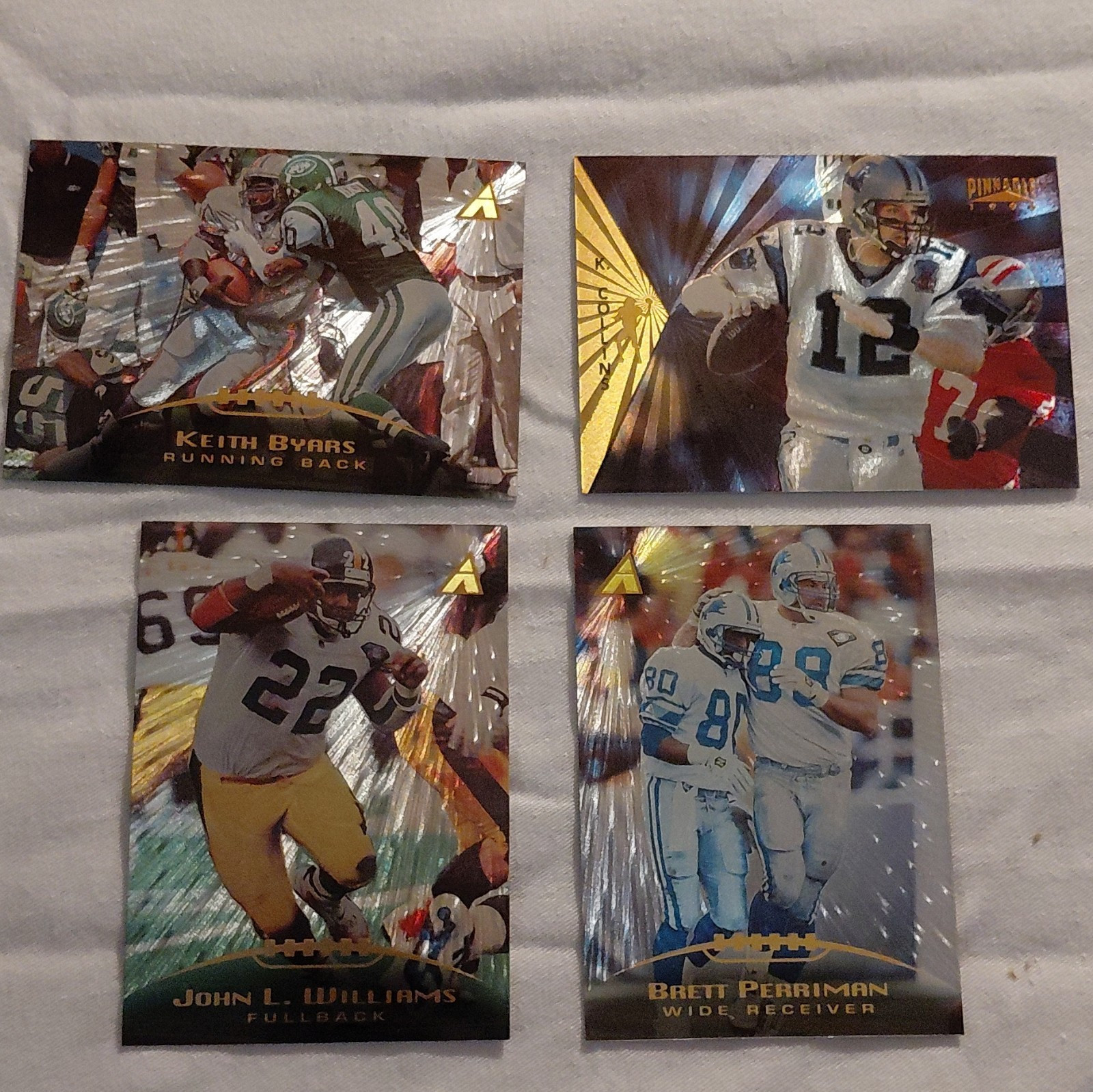 1995 Pinnacle Trophy Collection Parallel Lot 4 Kerry Collins RC Williams Byars
