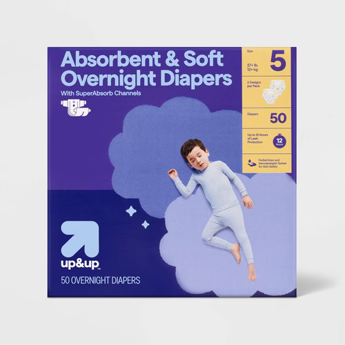 Disposable Overnight Diapers - Size 5 - 50ct - up&up