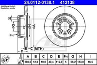 2 St. ATE Bremsscheibe 24.0112-0138.1