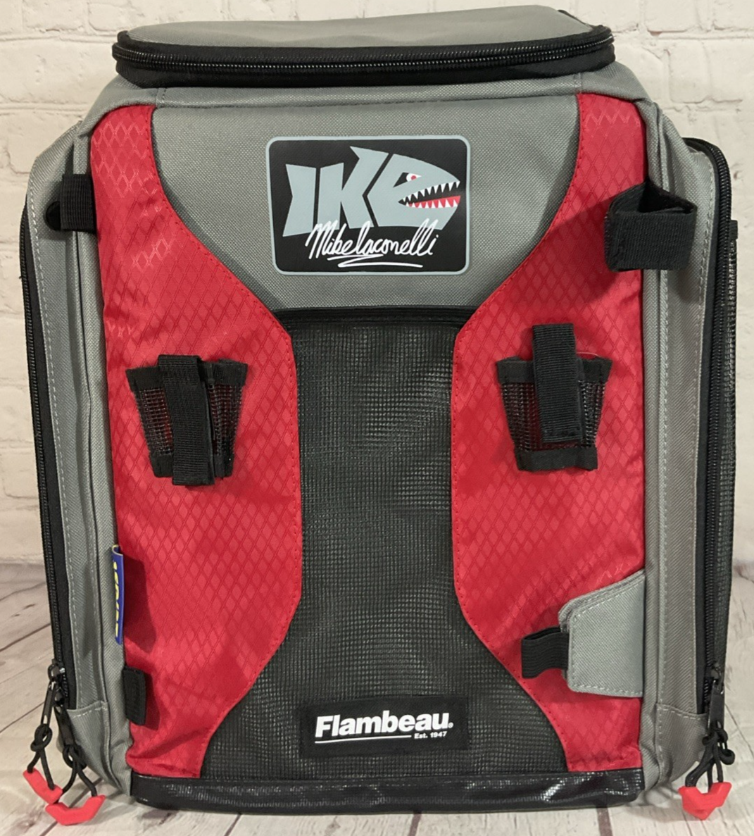 backpack tackle box flambeau Flambeau Outdoors IKE Backpack Softside Fishing Tackle Storage Backpack Red
