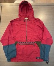 LL Bean Anorak Aztec Zip Hood Windbreaker Jacket Size Large Vintage 90 s