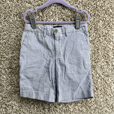 Polo by Ralph Lauren Shorts Boys 6 Blue and White Striped Seersucker