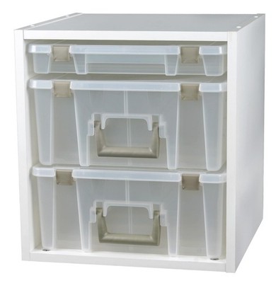 ArtBin Super Satchel Cube White Storage Box Organizer for Craft Supplies