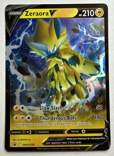 Pokemon Sword & Shield Black Star Promos SWSH263 Zeraora V NM Fast Shipping