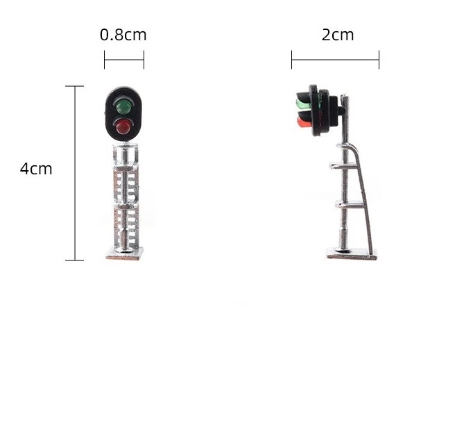 3pcs model railway N ratio 1:160 track signal 2-LED green red Block light - Image 2 of 4