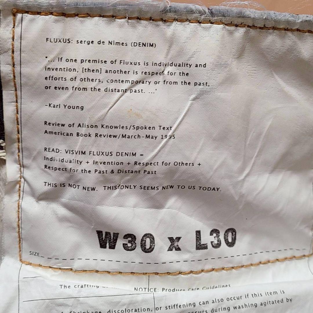 VISVIM Straight Denim Pants Python Patch Blue 30x… - image 7