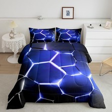 Honeycomb Comforter Set Hexagonal Comforter for Kids Boys Girls Teens Geometr...
