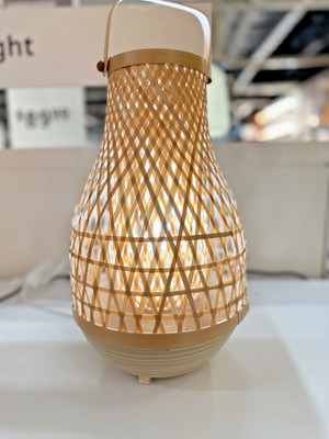IKEA MISTERHULT Table Lamp w/E12 Bamboo/Handmade 14 '' 204.376.37 - NEW