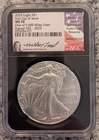 2025 American Silver Eagle NGC MS70 FDOI Miley Frost Signed - 1 of 5000