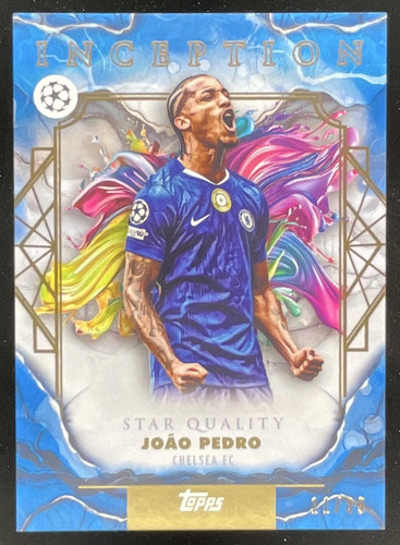 2025-26 Topps Inception UEFA Club Competitions Blue Foil #55 Joao Pedro /49