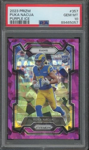 2023 Panini Prizm PUKA NACUA #357 RC Rookie Purple Ice /225 PSA 10 GEM MINT BR2Opens in a new window or tab
