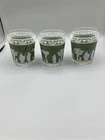 VTG Wedgwood Jasperware Hellenic Jeanette Green Greek Cocktail Glasses Set of 3