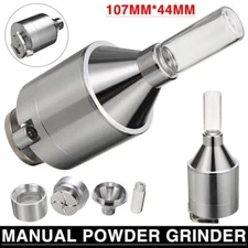Hand Metal Powder Grinder 44mm Hand Crank Spice Funnel Food Container