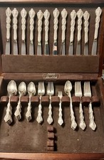 International Silverplate Interlude Flatware set of 12 104 pcs Pacific Cloth box