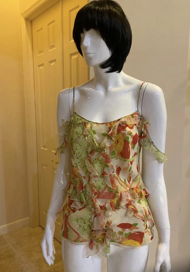 ヴィンテージ クリスチャン ディオール トップ　ピンク　ジョン・ガリアーノ Christian Dior by Galliano Spring Summer 1999 silk floral top