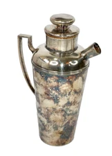 Art Deco Silverplate Cocktail Shaker EG Webster & Sons Vtg 1915 Antique Cross