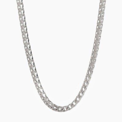 3.5mm Franco Chain In Solid 925 Silver With Box Claps For men's 24 inch Necklace