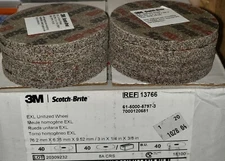 (10) 3M Scotch Brite EXL Unitized Deburring Wheel 8A Coarse 3” x 1/4” x 3/8”