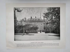 Old Vintage Print 1899 Queens England Thackeray's House Palace Gardens