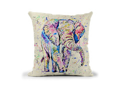 Elephant animals Watercolour Art Linnen Cushion With filling or cover 40x40cm